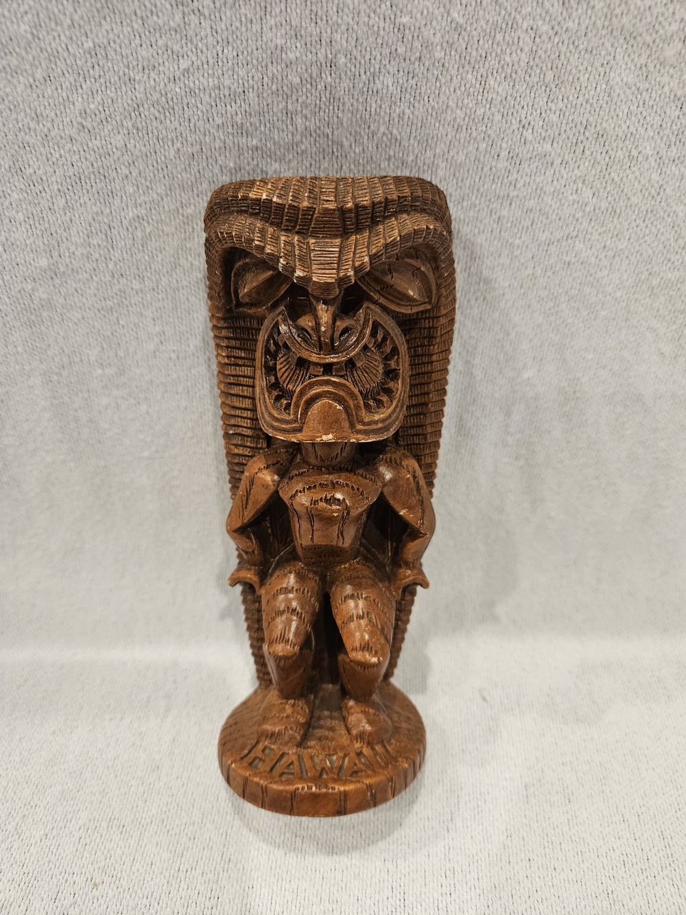 Vintage Coco Joes Hawaiian 6” Tiki Statue Made in Hawaii Tiki Decor Carved Wood